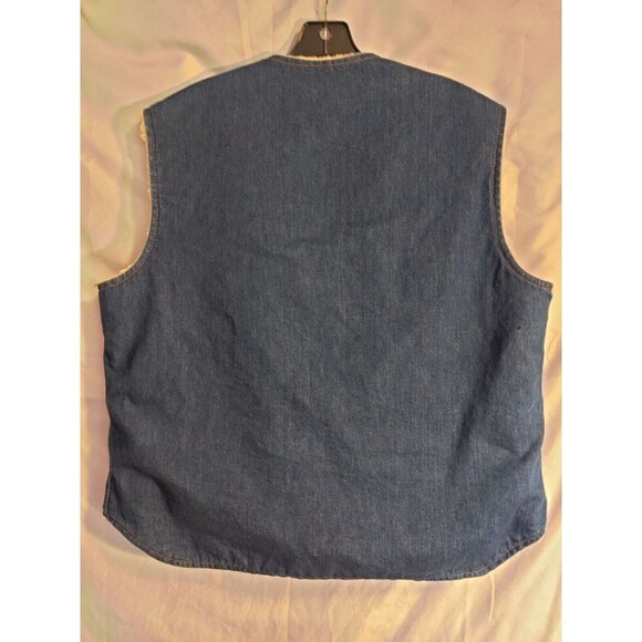 Vintage‎ 60s Come On Strong Denim Vest Large Indigo Deadstock Fleece Liner USA - Picture 5 of 9